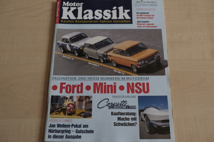 Deckblatt Motor Klassik (07/1992)